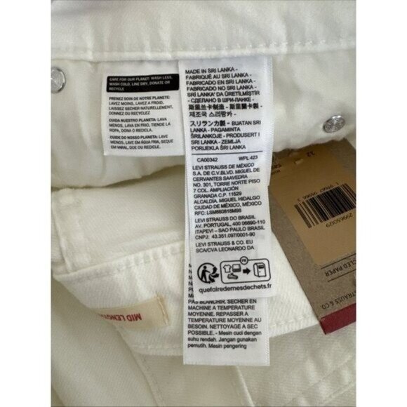 Levi’s Women's 32 Mid Length Midrise Denim Shorts Stretch Off White NWT 0601 - Picture 10 of 13